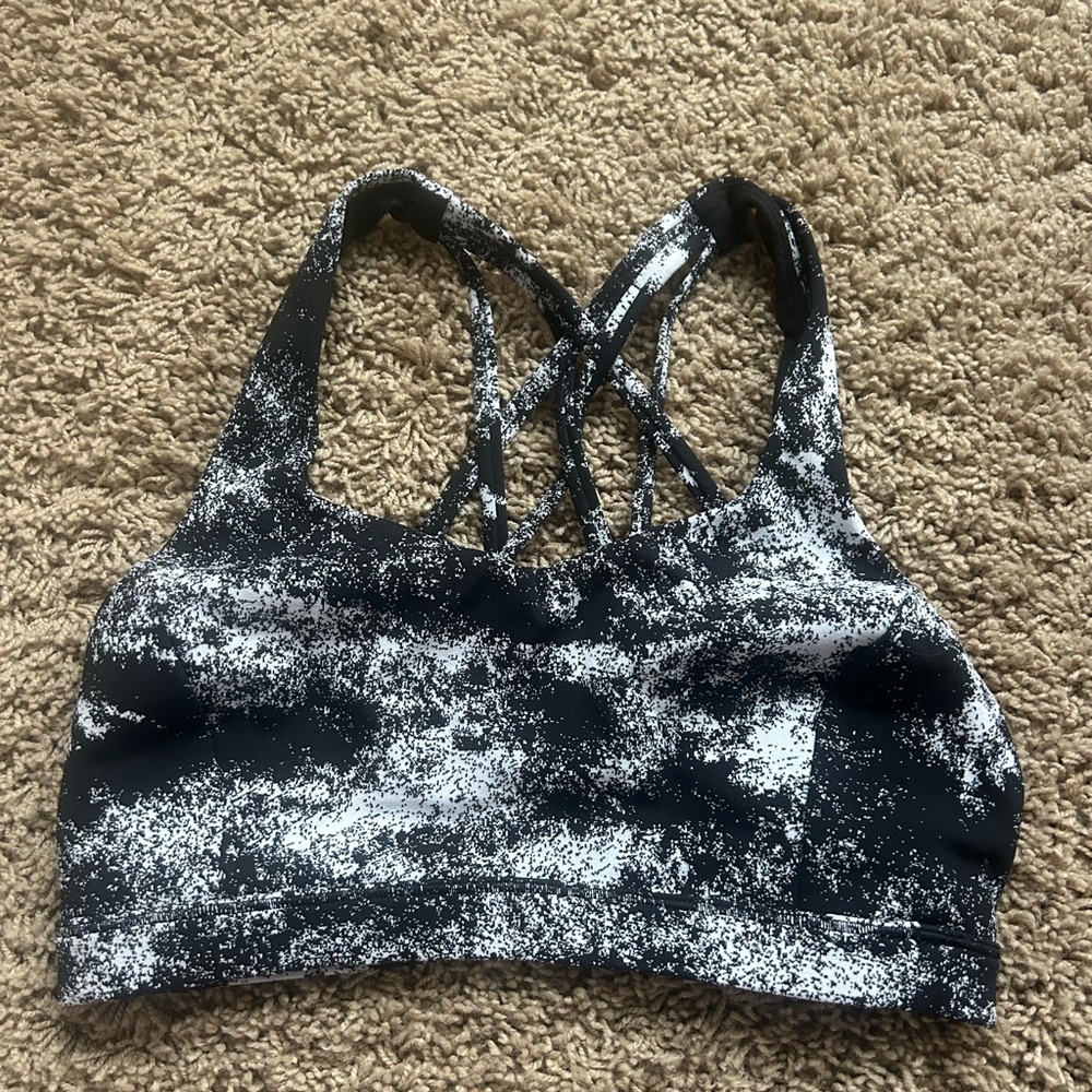 lululemon Black/White free to be serene Bra